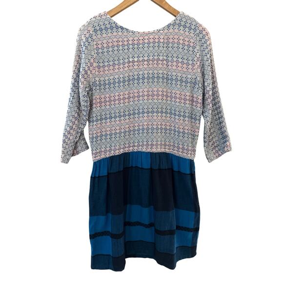 Ace & Jig Scoop Neck Mixed Media Buffalo Plaid Mini Dress Size XS - Picture 4 of 10